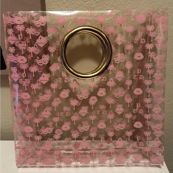 Bella Dona Summer Print Clear Tote Bag w/ Gold Handles - Picture 1 of 4